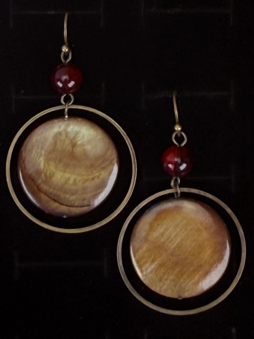Beautiful bohemian chic floating circle costume pierced earrings